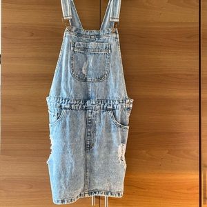 Forever 21 acid Wash Jean Overall Dress